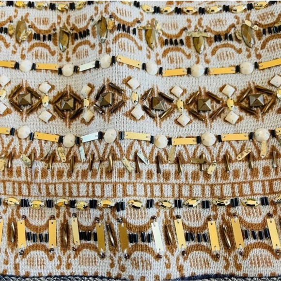 Gorgeous beaded sweater jacket “golden ochre” - Picture 6 of 8